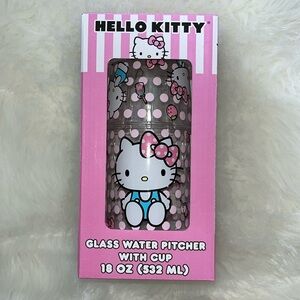 🆕 Hello Kitty Glass Water Pitcher and Cup